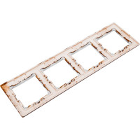 Рамка Legrand 4 пост Valena тёмное дерево/серебряный штрих 696733