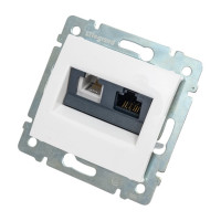 Розетка Legrand двойная RJ11+RJ45 категория 6 UTP Legrand Valena белый 695339