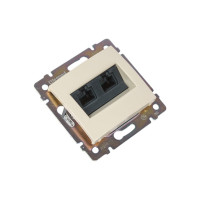 Розетка Legrand компьютерная двойная RJ45 категория 5e UTP Legrand Valena с захватами слоновая кость 695626