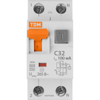 Дифавтомат АВДТ 64 C 32А, 100 мА TDM ELECTRIC SQ0205-0007