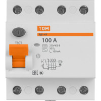 Устройство защитного отключения TDM ELECTRIC ВД1-63 4Р 100А 100мА SQ0203-0048