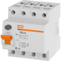 Устройство защитного отключения TDM ELECTRIC ВД1-63 4Р 100А 300мА SQ0203-0049
