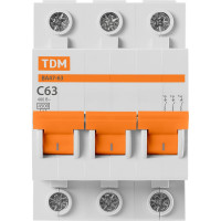 Автоматический выключатель TDM ELECTRIC ВА47-63 3Р 63А SQ0218-0025