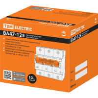 Автоматический выключатель TDM ELECTRIC ВА47-125 3Р 63А 15кА С SQ0208-0081