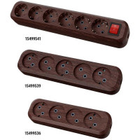 Колодка для удлинителя TDM ELECTRIC на 4 гнезда 2П, с заземлением, 16А 250В "Эко" (бук) SQ1806-0065