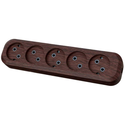 Колодка для удлинителя TDM ELECTRIC на 5 гнезд 2П, без заземления, 10А 250В "Эко" (бук) SQ1806-0067