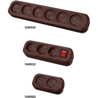 Колодка для удлинителя TDM ELECTRIC на 5 гнезд 2П, без заземления, 10А 250В "Эко" (бук) SQ1806-0067