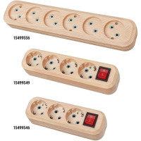 Колодка для удлинителя TDM ELECTRIC на 5 гнезд 2П, без заземления, 10А 250В "Эко" (сосна) SQ1806-0053