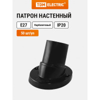 Настенный карболитовый наклонный патрон Е27, черный, Б/Н TDM ELECTRIC SQ0335-0015