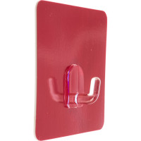 Крючок на силиконовом креплении СИЛА 6,8х6,8 см, красный металлик, 2 шт., до 1,5 кг Б0002523