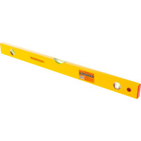 Алюминиевый желтый уровень с линейкой, 3 глазка 600 мм SANTOOL 050202-060