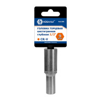 Глубокая торцевая головка КОБАЛЬТ 1/2, 9мм, Cr-V 644-009