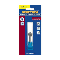 Фреза по металлу твердосплавная (12х6 мм; хвостовик 6 мм; зенкер 90 градусов) ПРАКТИКА 644-627