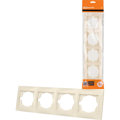 Четырехпостовая горизонтальная рамка, слоновая кость TDM ELECTRIC Лама SQ1815-0132