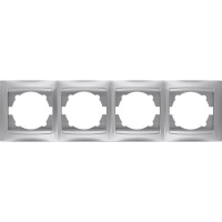 Рамка 4-х постовая горизонтальная TDM ELECTRIC серебристый металлик, серия "Лама" SQ1815-0232