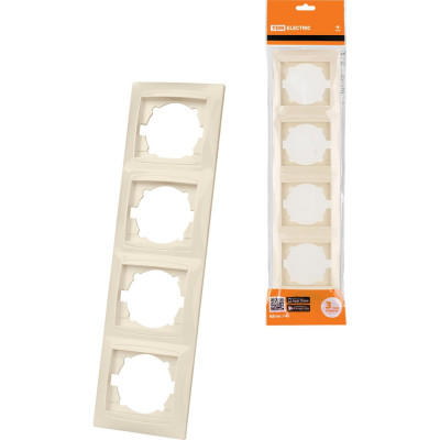 Четырехпостовая вертикальная рамка, слоновая кость TDM ELECTRIC Лама SQ1815-0135