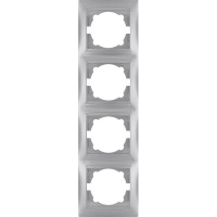 Рамка 4-х постовая вертикальная TDM ELECTRIC серебристый металлик, серия "Лама" SQ1815-0235