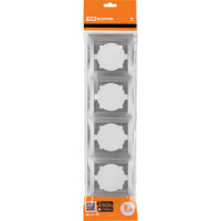 Рамка 4-х постовая вертикальная TDM ELECTRIC серебристый металлик, серия "Лама" SQ1815-0235