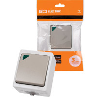 Выключатель TDM ELECTRIC 1-кл. с подсветкой открытой установки IP54 10А "Вуокса" SQ1803-0004