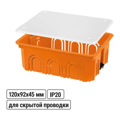 Коробка распределительная TDM ELECTRIC 120х92х45мм, крышка, плоские лапки, IP20 SQ1403-1028