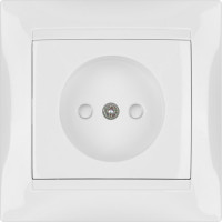 Розетка с защитной шторкой, белая 2П 10А 250В TDM ELECTRIC Лама SQ1815-0010