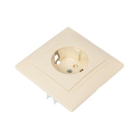 Розетка с защитной шторкой, слоновая кость 2П+З 16А 250В TDM ELECTRIC Лама SQ1815-0111