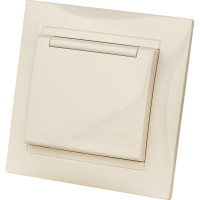 Розетка с защитными шторками и крышкой, слоновая кость 2П+З 16А 250В TDM ELECTRIC Лама SQ1815-0114