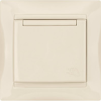 Розетка с защитными шторками и крышкой, слоновая кость 2П+З 16А 250В TDM ELECTRIC Лама SQ1815-0114