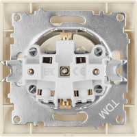 Розетка с защитными шторками и крышкой, слоновая кость 2П+З 16А 250В TDM ELECTRIC Лама SQ1815-0114