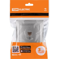 Розетка компьютерная RJ45 TDM ELECTRIC серебристый металлик, серия "Лама" SQ1815-0216