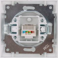 Розетка компьютерная RJ45 TDM ELECTRIC серебристый металлик, серия "Лама" SQ1815-0216