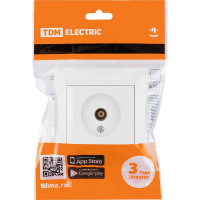 Телевизионная простая розетка, мама, белая, 0-2400 МГц TDM ELECTRIC Лама SQ1815-0017