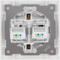 Двойная телефонная розетка, белая RJ11 TDM ELECTRIC Лама SQ1815-0018