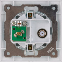 Розетка TV ("мама") + SAT (F-разъем) 0-2400МГц TDM ELECTRIC серебристый металлик, серия "Лама" SQ1815-0220