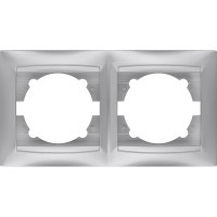 Рамка 2-х постовая горизонтальная TDM ELECTRIC серебристый металлик, серия"Лама" SQ1815-0230