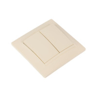 Двухклавишный выключатель TDM слоновая кость Лама SQ1815-0102