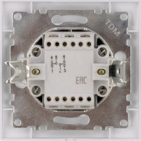 Выключатель на 2 направления 2 клавишный серебристый металлик TDM ELECTRIC 10А серия "Лама" SQ1815-0207