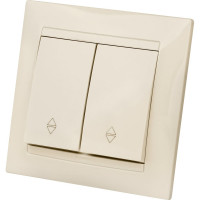 Проходной выключатель TDM ELECTRIC Лама слоновая кость двухклавишный SQ1815-0107