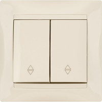 Проходной выключатель TDM ELECTRIC Лама слоновая кость двухклавишный SQ1815-0107