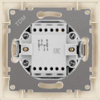 Проходной выключатель TDM ELECTRIC Лама слоновая кость двухклавишный SQ1815-0107
