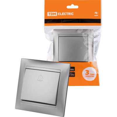 Звонковая кнопка TDM ELECTRIC серебристый металлик Лама SQ1815-0208