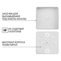 Коробка распределительная TDM ELECTRIC 100х100х29 ОП белая IP40 упаковка 6 штук SQ1401-0207