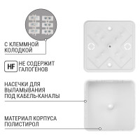 Коробка распределительная TDM ELECTRIC 75х75х28 ОП с клеммной колодкой белая IP40 упаковка 10 штук SQ1401-0206