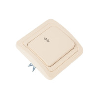 Переключатель слоновая кость на 2 направления 1-клавишный 10А серия "Валдай" TDM ELECTRIC SQ1804-0103