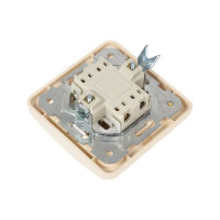 Переключатель слоновая кость на 2 направления 1-клавишный 10А серия "Валдай" TDM ELECTRIC SQ1804-0103