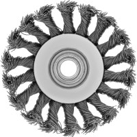 Щетка выгнутая для УШМ (100 мм; М14; крученая проволока 0.5 мм) MATRIX 74609