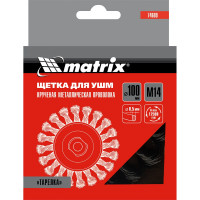 Щетка выгнутая для УШМ (100 мм; М14; крученая проволока 0.5 мм) MATRIX 74609