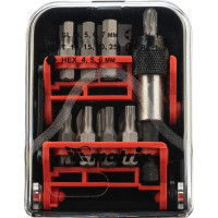 Набор бит и адаптер для бит (18 предметов) в пластиковом боксе MASTER MATRIX 11316