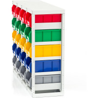 Стеллаж с направляющими Стелла-техник стационарный, односторонний, 20 ячеек с ящиками, V3-20