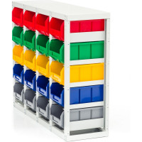 Стеллаж с направляющими Стелла-техник стационарный, односторонний, 20 ячеек с ящиками, V3-20